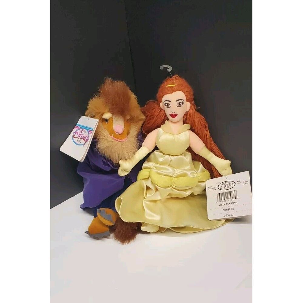 Disney Store‎ Plush Beauty And The Beast - Belle And Beast Beanies 8"